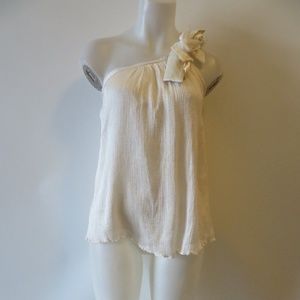 DOLLEY ONE SHOULDER CREAM TOP SIZE-2*
